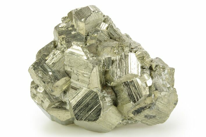 Gleaming Striated Pyrite Cluster - Peru #375837
